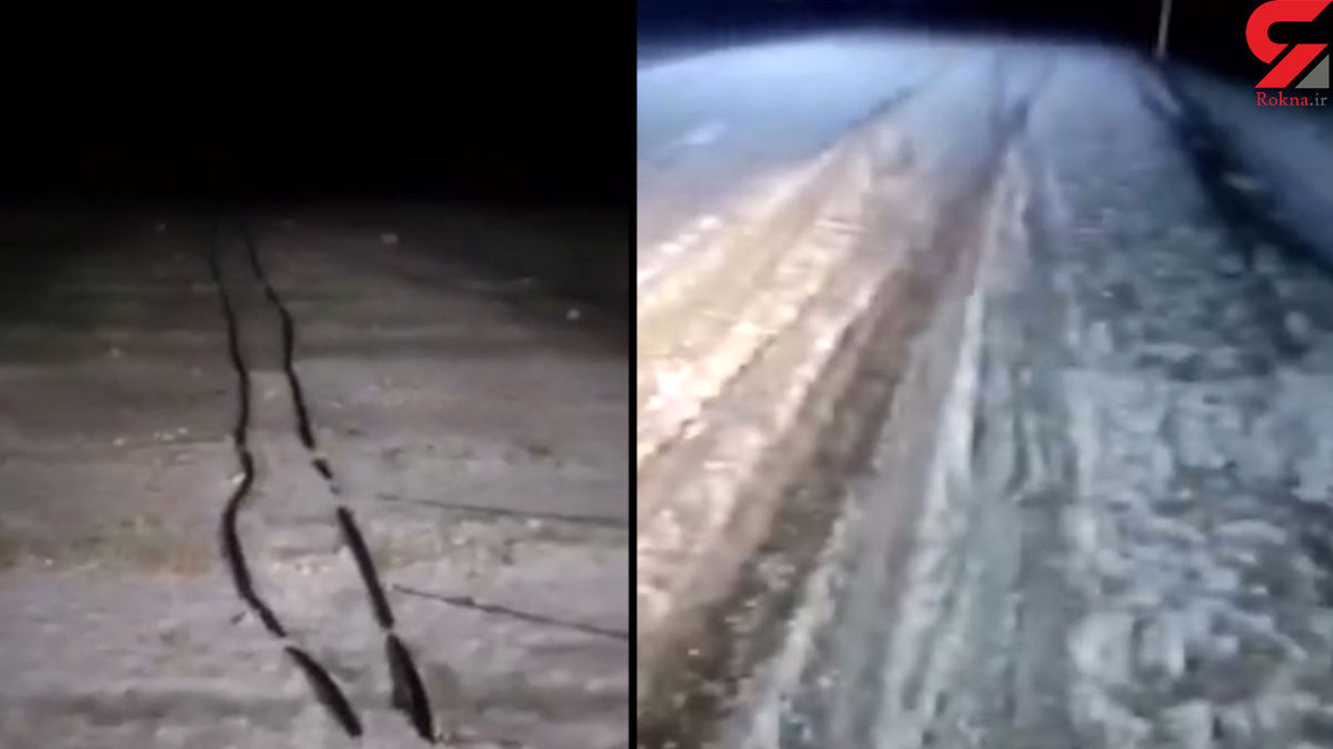 فیلم باورنکردنی از تگرگ های درشت در بوشهر/ شهر سفیدپوش شد