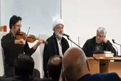 آواز خواندن یک روحانی در کنار یک ویولون نواز